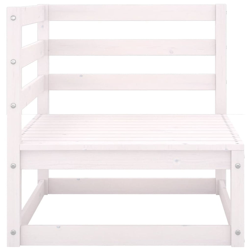 vidaXL 6 Piece Garden Lounge Set White Solid Pinewood