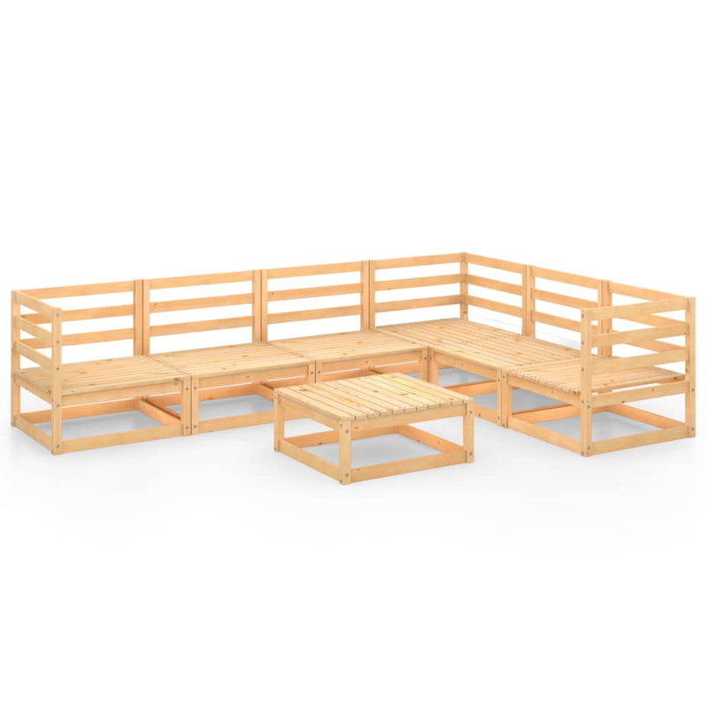 vidaXL 7 Piece Garden Lounge Set Solid Pinewood