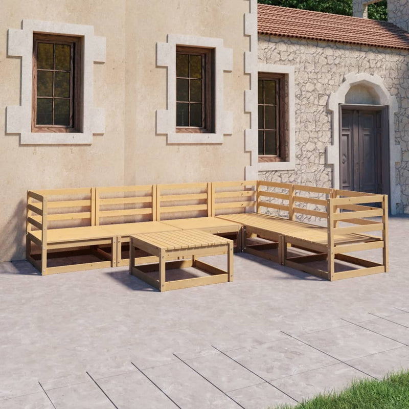 vidaXL 7 Piece Garden Lounge Set Solid Pinewood