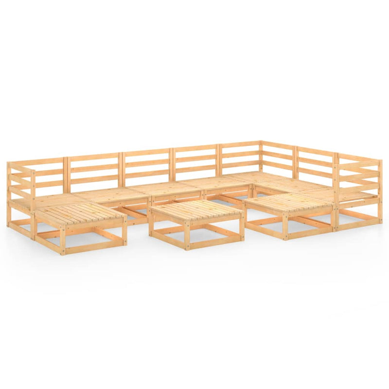 vidaXL 10 Piece Garden Lounge Set Solid Pinewood