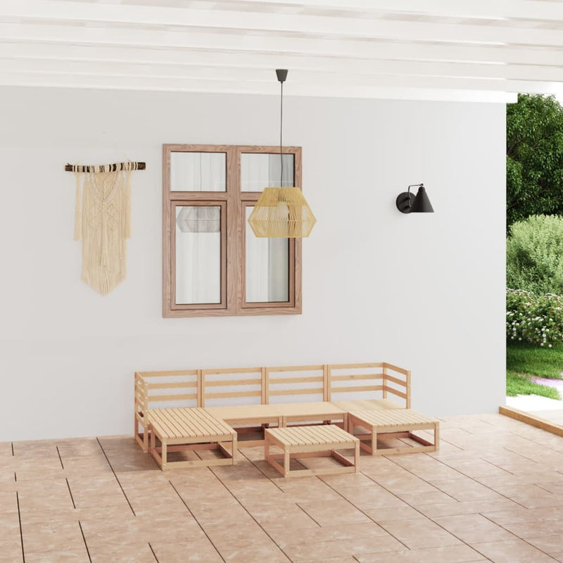 vidaXL 7 Piece Garden Lounge Set Solid Pinewood