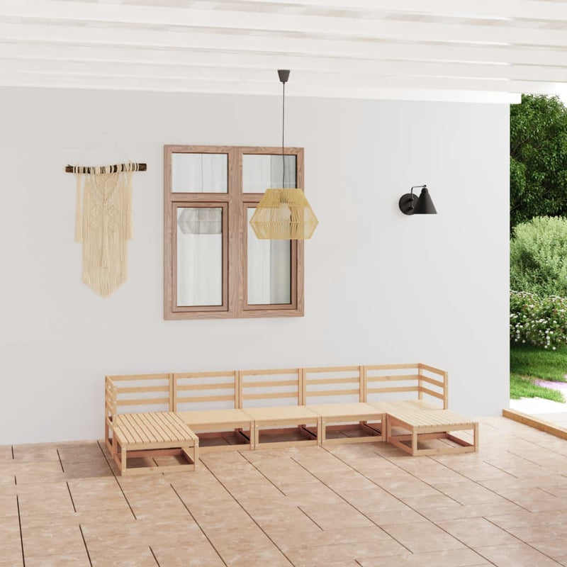 vidaXL 7 Piece Garden Lounge Set Solid Pinewood