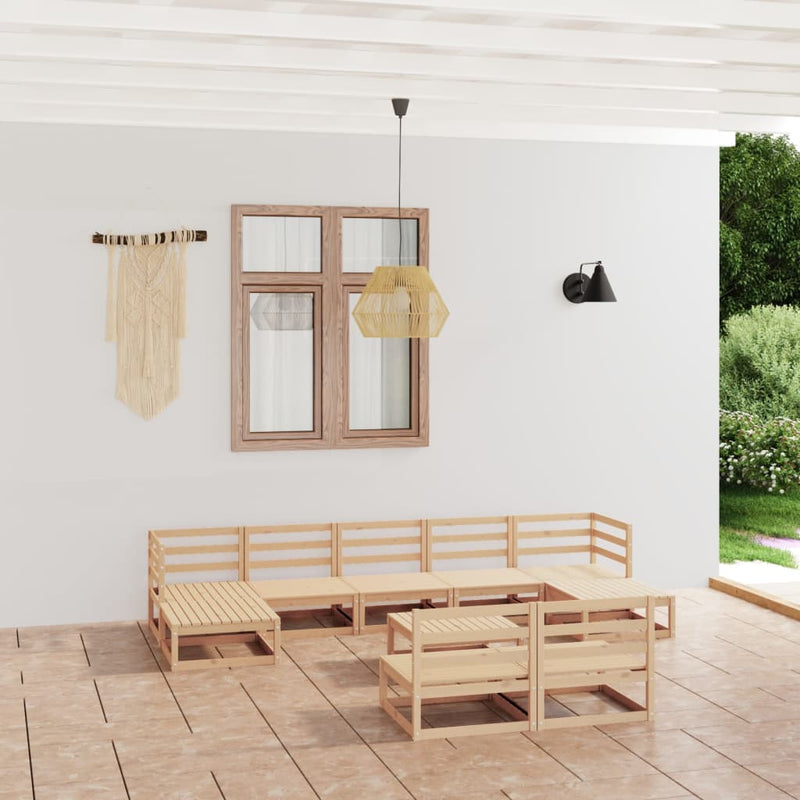 vidaXL 10 Piece Garden Lounge Set Solid Pinewood