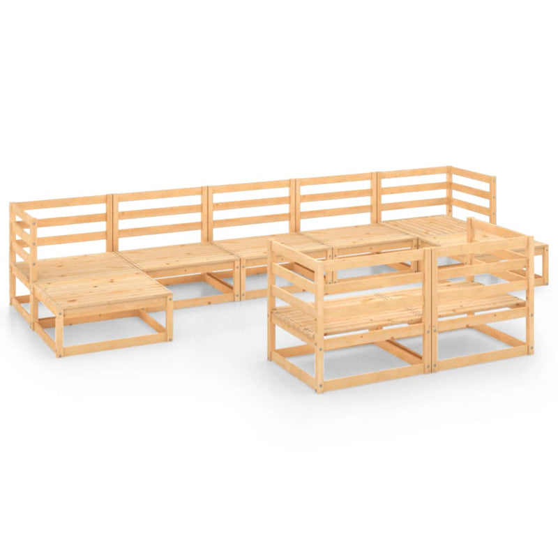 vidaXL 9 Piece Garden Lounge Set Solid Pinewood
