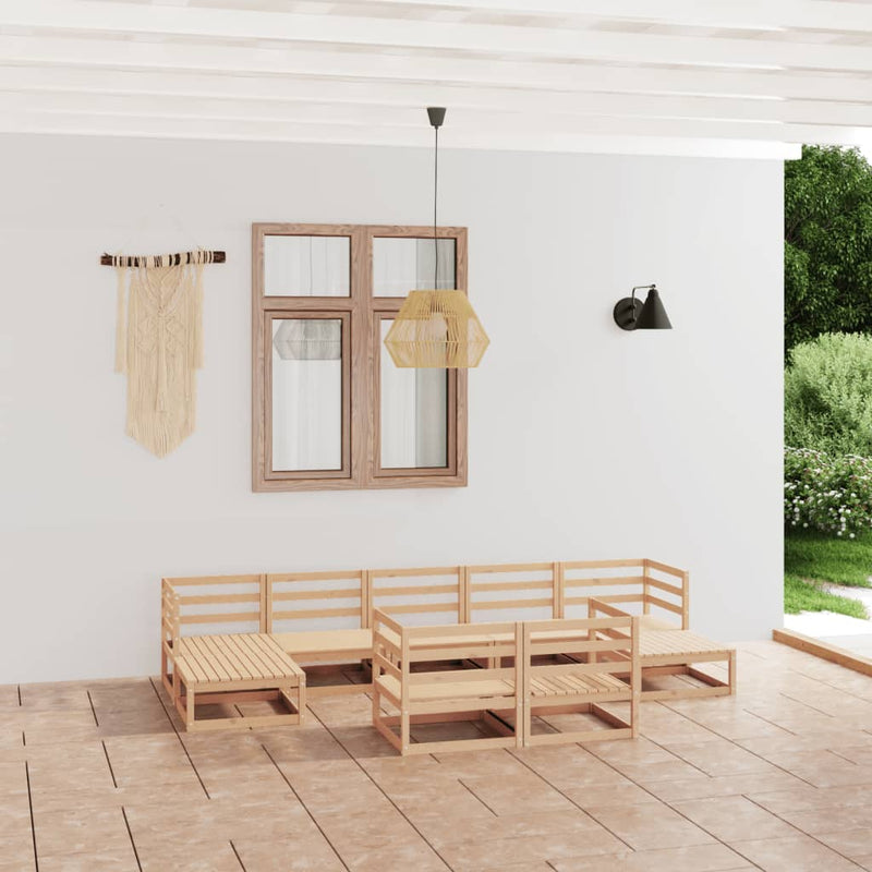 vidaXL 9 Piece Garden Lounge Set Solid Pinewood