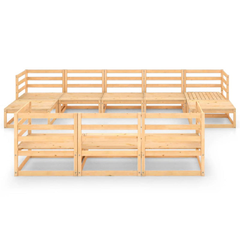 vidaXL 10 Piece Garden Lounge Set Solid Pinewood