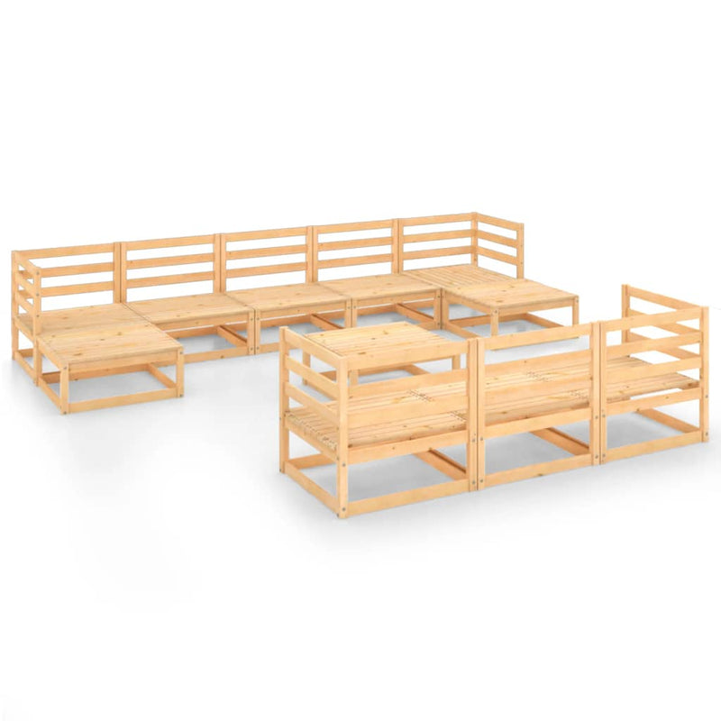 vidaXL 11 Piece Garden Lounge Set Solid Pinewood