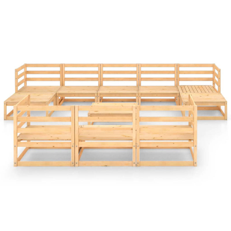 vidaXL 11 Piece Garden Lounge Set Solid Pinewood