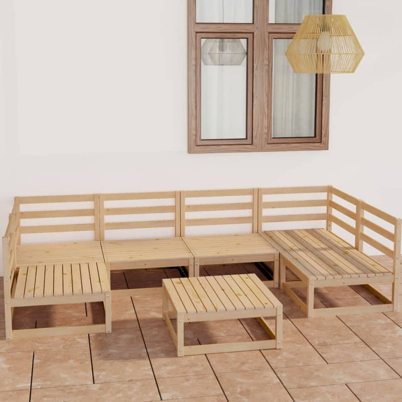 vidaXL 7 Piece Garden Lounge Set Solid Pinewood