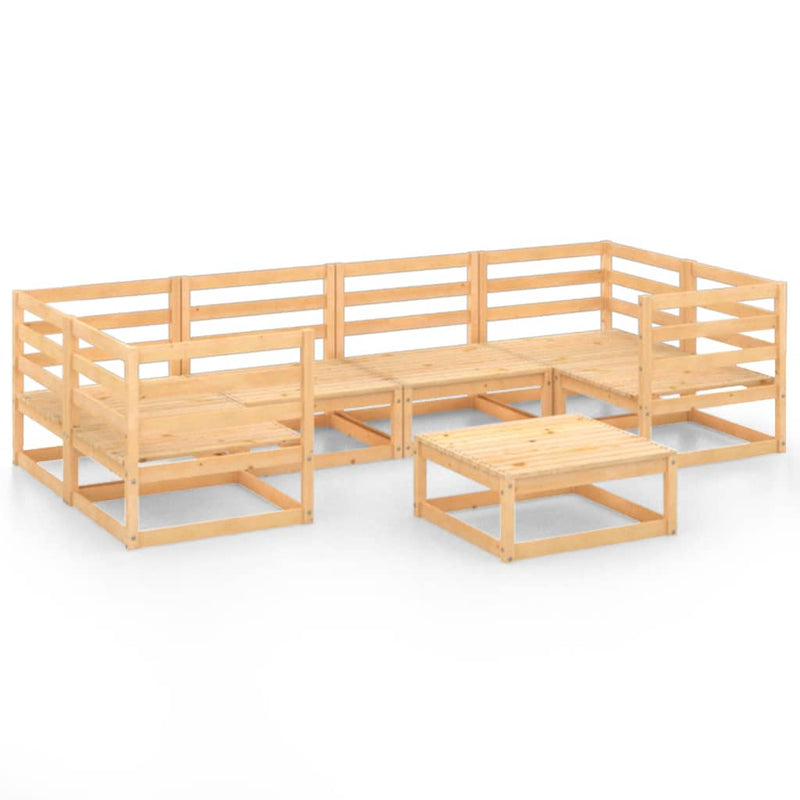 vidaXL 7 Piece Garden Lounge Set Solid Pinewood