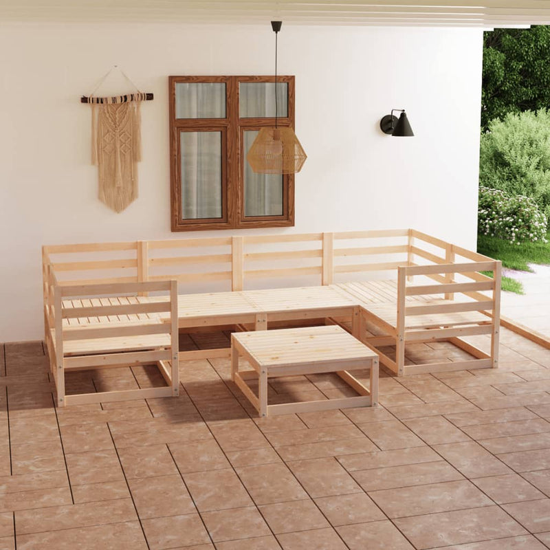 vidaXL 7 Piece Garden Lounge Set Solid Pinewood