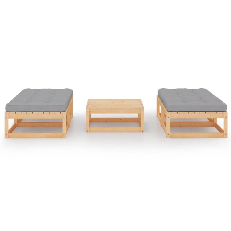 vidaXL 5 Piece Garden Lounge Set with Cushions Solid Pinewood