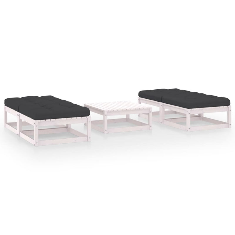 vidaXL 5 Piece Garden Lounge Set with Cushions Solid Pinewood