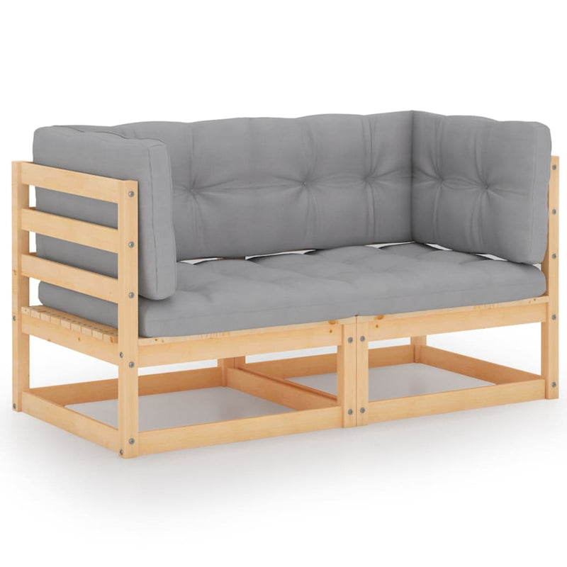 vidaXL 3 Piece Garden Lounge Set with Cushions Solid Pinewood
