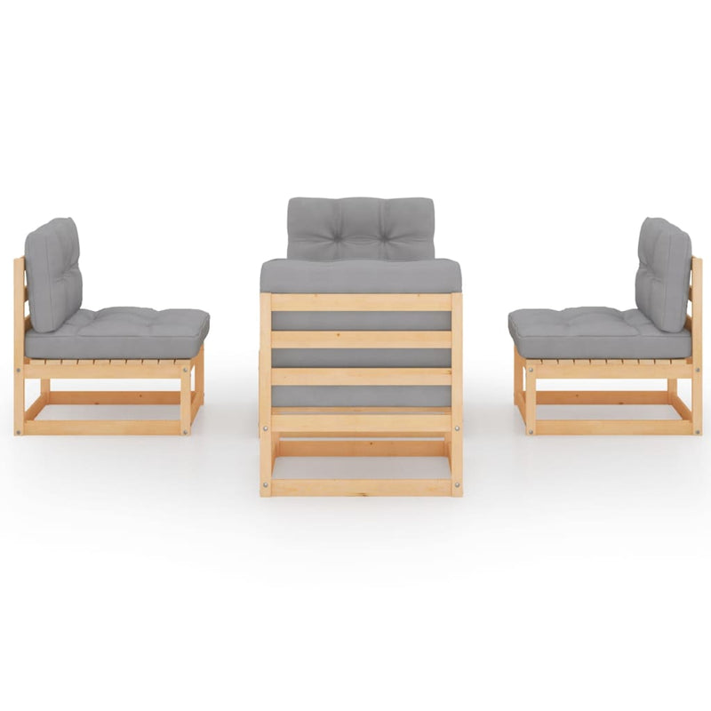 vidaXL 5 Piece Garden Lounge Set with Cushions Solid Pinewood