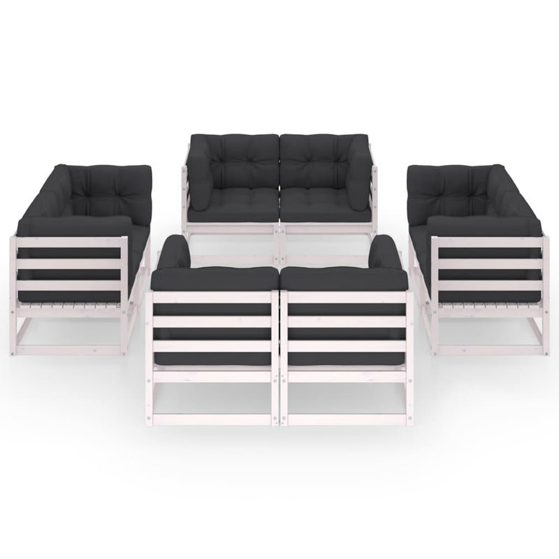 vidaXL 8 Piece Garden Lounge Set with Cushions Solid Pinewood