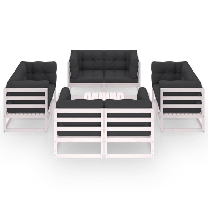 vidaXL 9 Piece Garden Lounge Set with Cushions Solid Pinewood