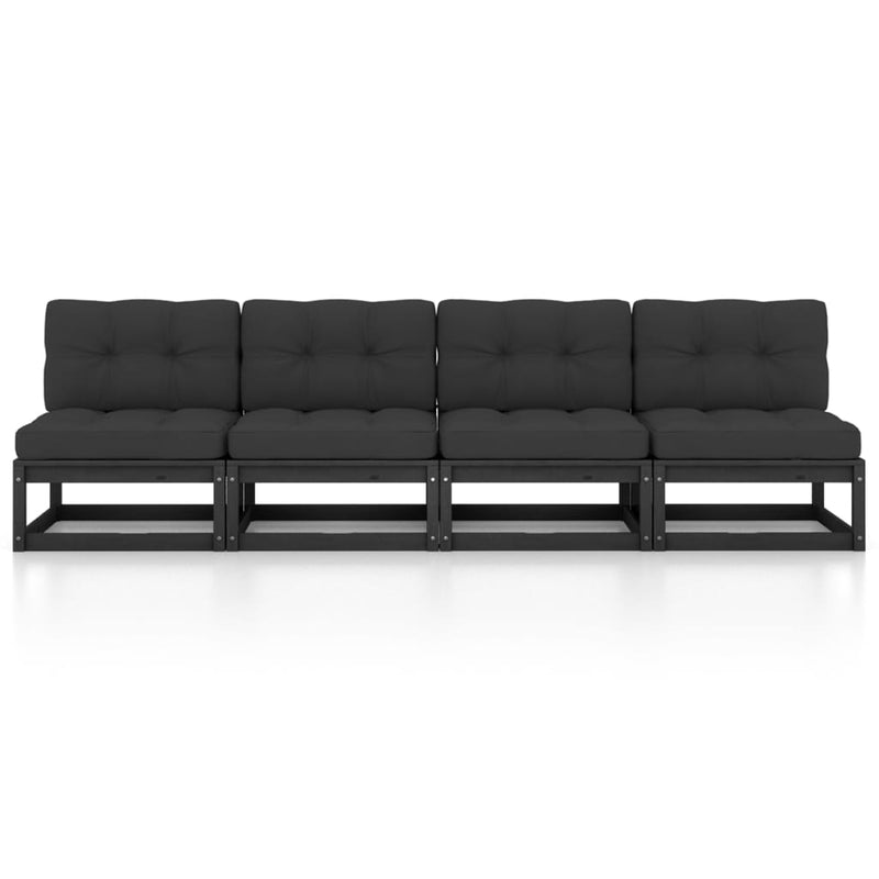 vidaXL 4-Seater Garden Sofa with Cushions Solid Pinewood