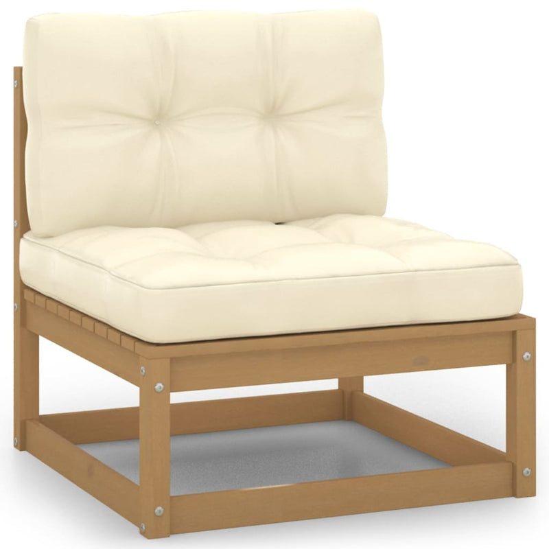 vidaXL 4-Seater Garden Sofa with Cushions Solid Pinewood
