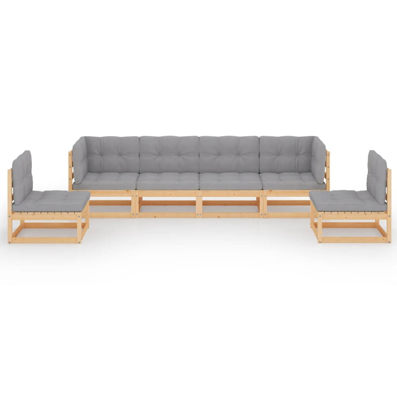 vidaXL 6 Piece Garden Lounge Set with Cushions Solid Pinewood