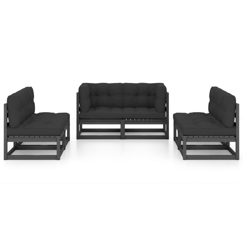 vidaXL 6 Piece Garden Lounge Set with Cushions Solid Pinewood