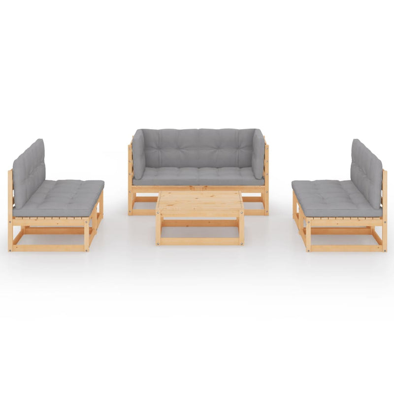 vidaXL 7 Piece Garden Lounge Set with Cushions Solid Pinewood