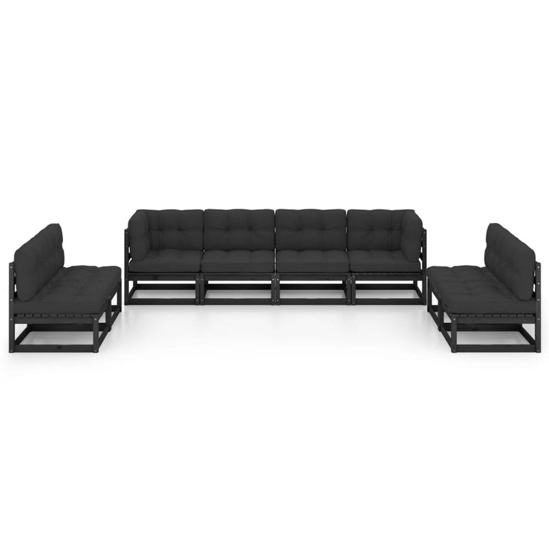 8 Piece Garden Lounge Set with Cushions Solid Pinewood