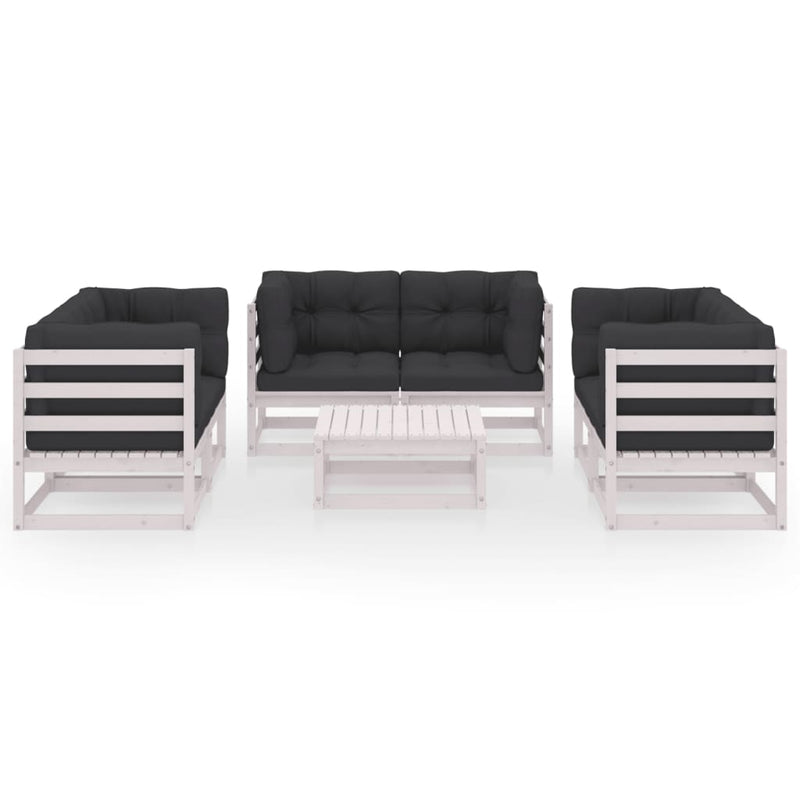 vidaXL 7 Piece Garden Lounge Set with Cushions Solid Pinewood