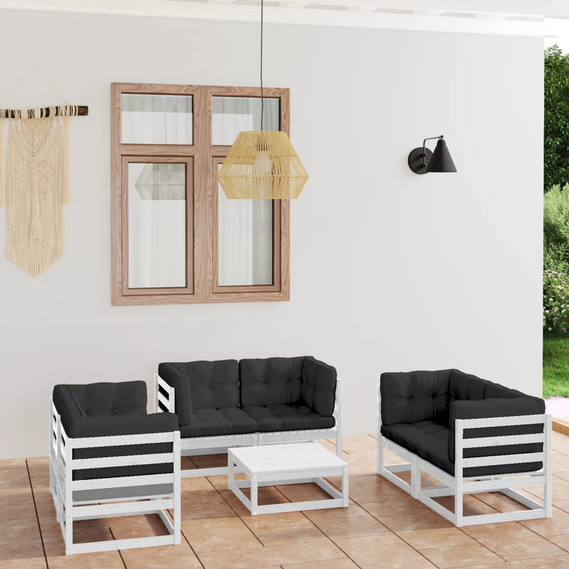 vidaXL 7 Piece Garden Lounge Set with Cushions Solid Pinewood