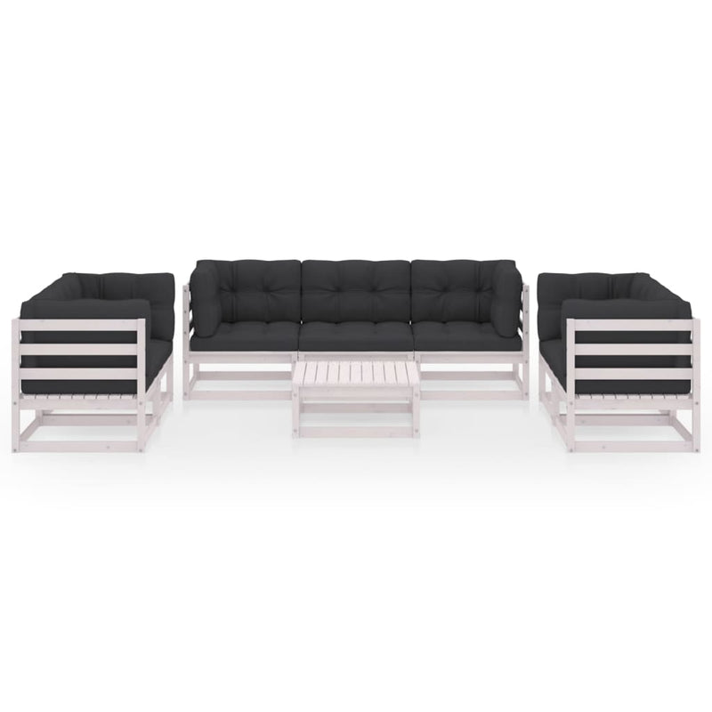 vidaXL 8 Piece Garden Lounge Set with Cushions Solid Pinewood