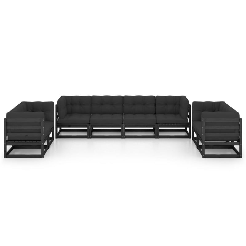 vidaXL 8 Piece Garden Lounge Set with Cushions Solid Pinewood