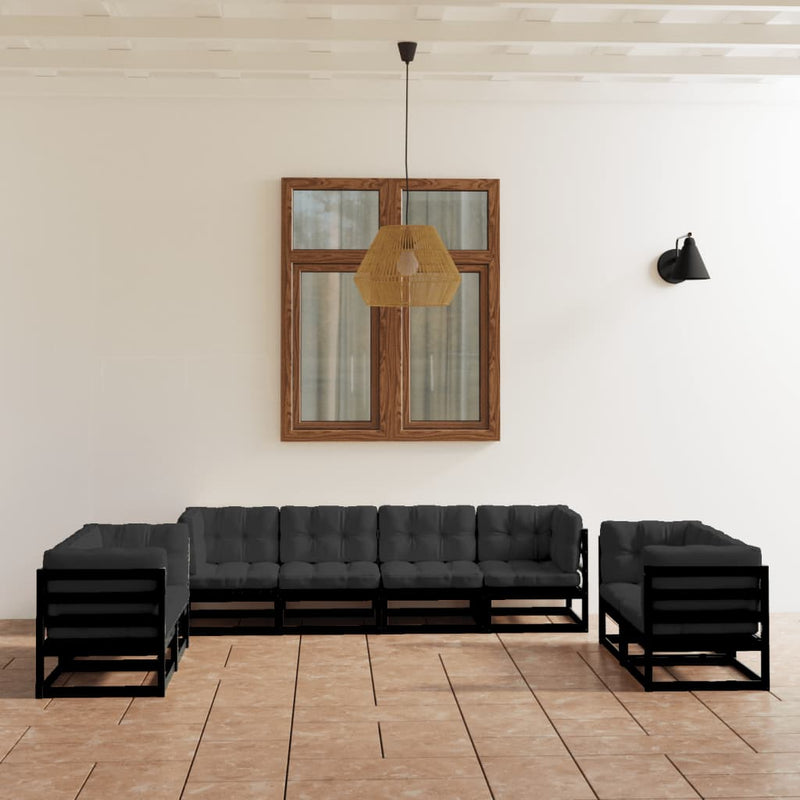 vidaXL 8 Piece Garden Lounge Set with Cushions Solid Pinewood