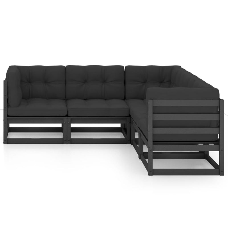 vidaXL 5 Piece Garden Lounge Set with Cushions Solid Pinewood
