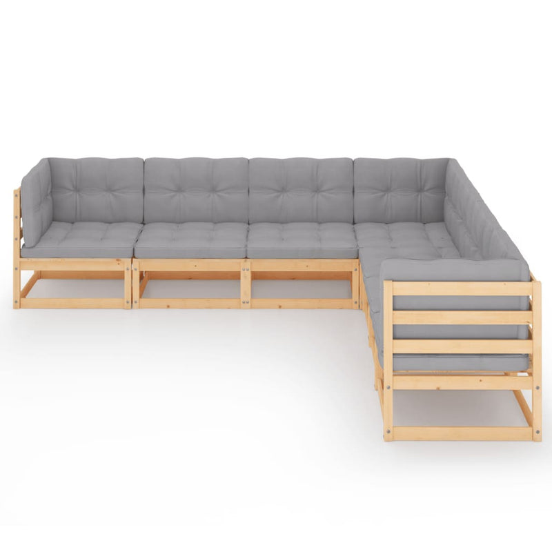 vidaXL 7 Piece Garden Lounge Set with Cushions Solid Pinewood