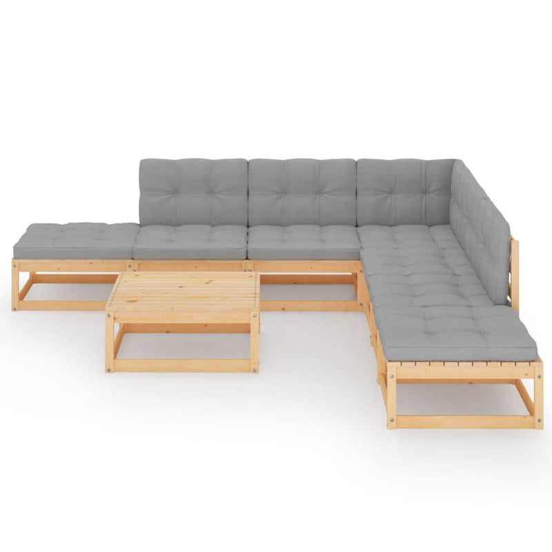 vidaXL 8 Piece Garden Lounge Set with Cushions Solid Pinewood
