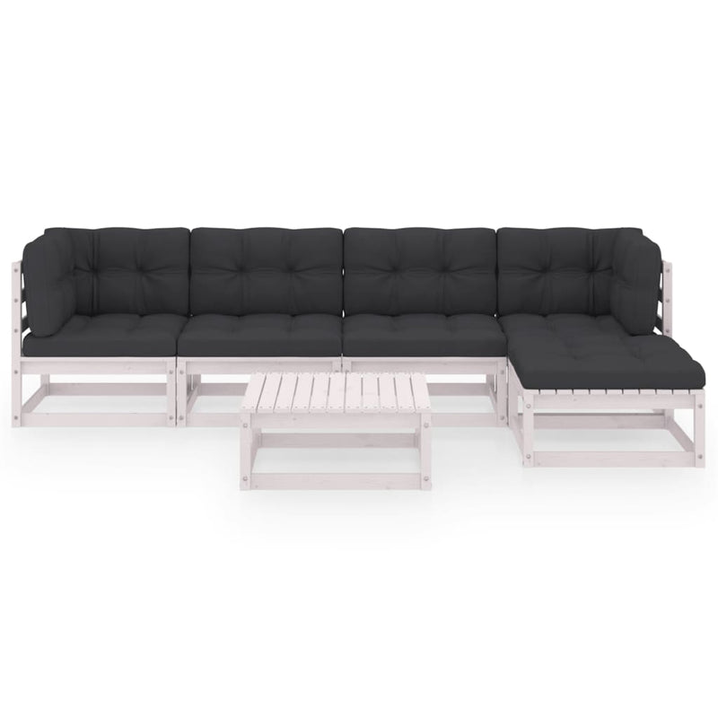 vidaXL 6 Piece Garden Lounge Set with Cushions Solid Pinewood