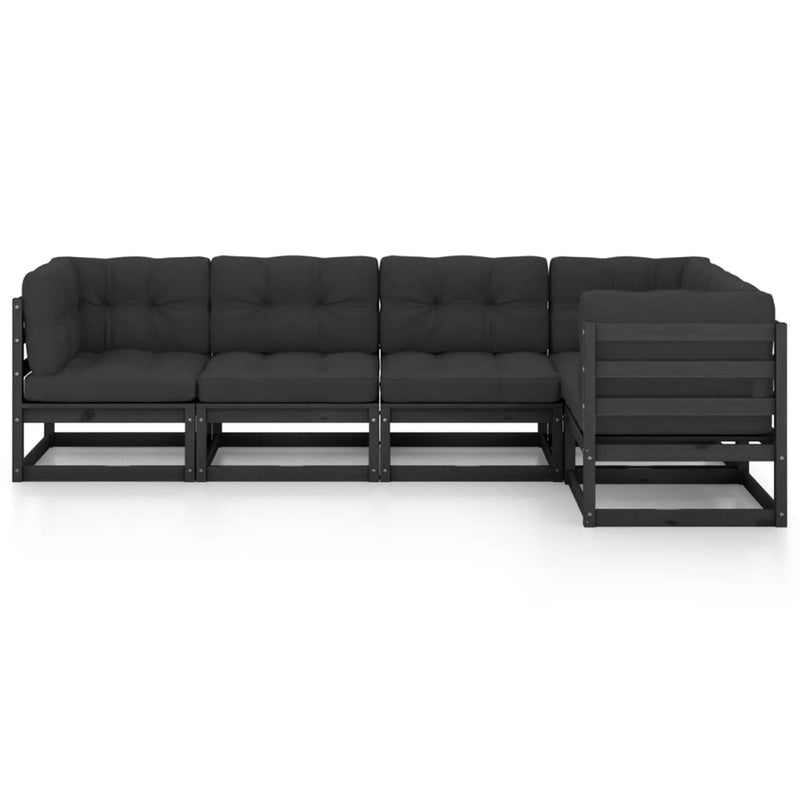 vidaXL 5 Piece Garden Lounge Set with Cushions Solid Pinewood