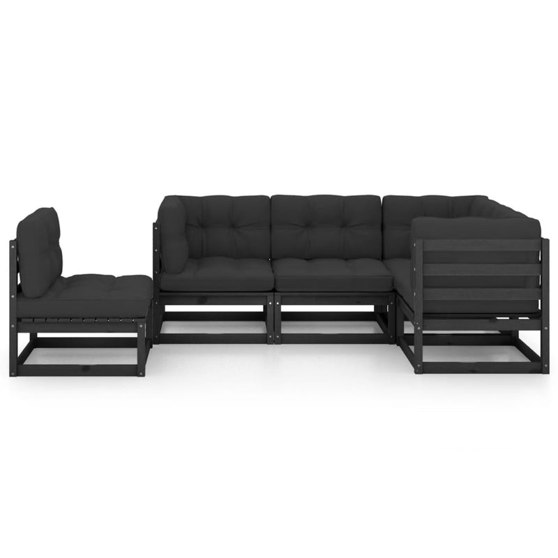 vidaXL 5 Piece Garden Lounge Set with Cushions Solid Pinewood