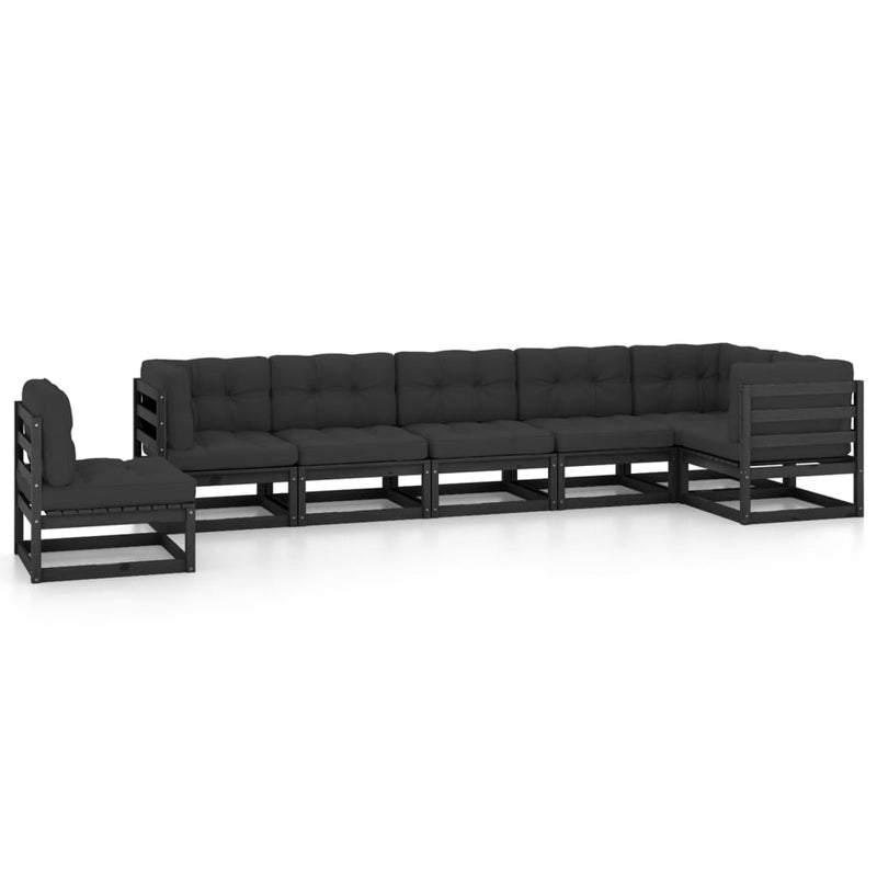 vidaXL 7 Piece Garden Lounge Set with Cushions Solid Pinewood