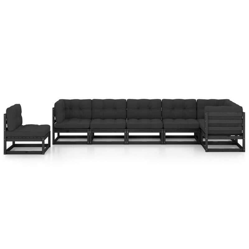 vidaXL 7 Piece Garden Lounge Set with Cushions Solid Pinewood