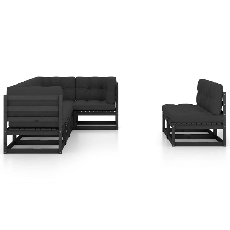 vidaXL 7 Piece Garden Lounge Set with Cushions Solid Pinewood