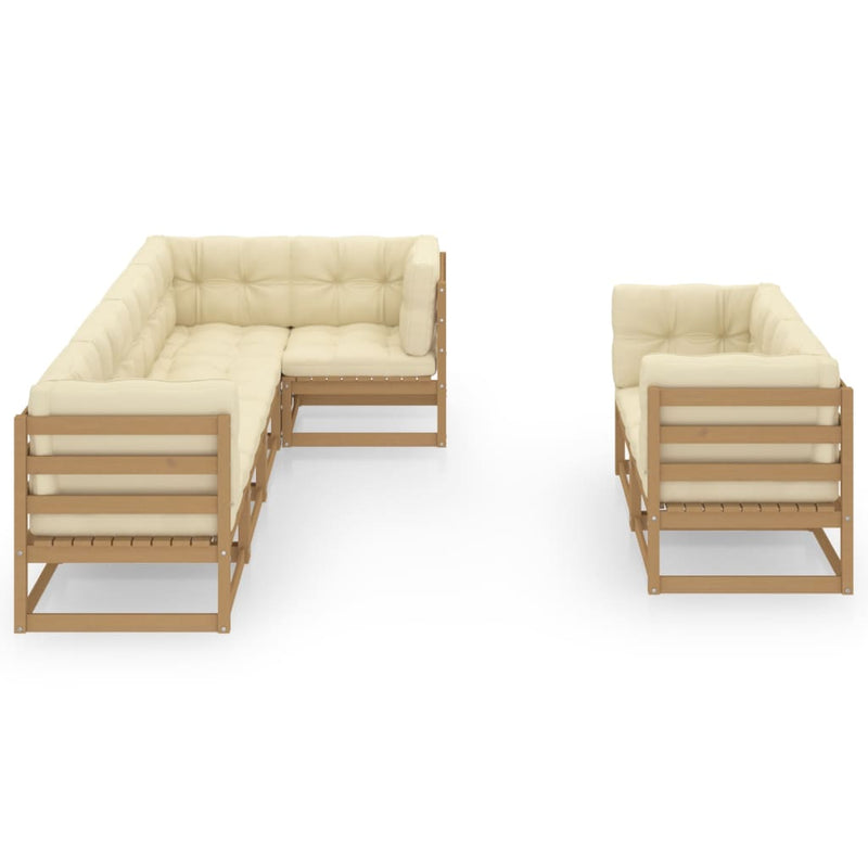 vidaXL 7 Piece Garden Lounge Set with Cushions Solid Pinewood