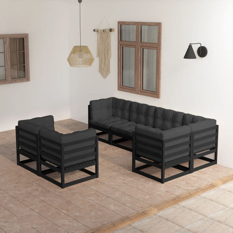 vidaXL 7 Piece Garden Lounge Set with Cushions Solid Pinewood