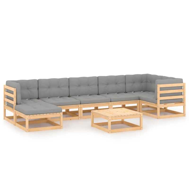 vidaXL 8 Piece Garden Lounge Set with Cushions Solid Pinewood