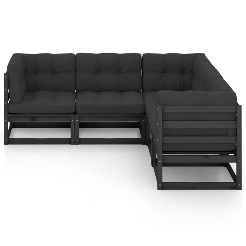vidaXL 5 Piece Garden Lounge Set with Cushions Solid Pinewood