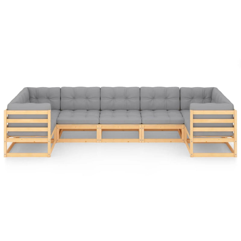 vidaXL 7 Piece Garden Lounge Set with Cushions Solid Pinewood