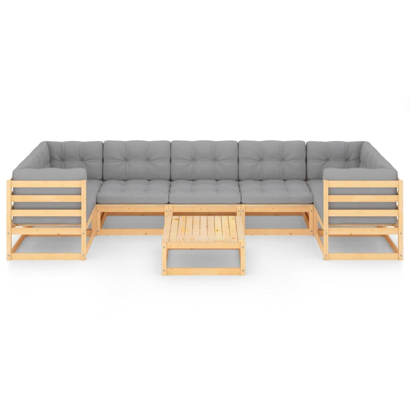 vidaXL 8 Piece Garden Lounge Set with Cushions Solid Pinewood