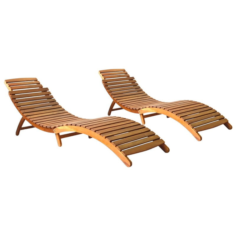 vidaXL Sun Loungers 2 pcs Solid Wood Acacia