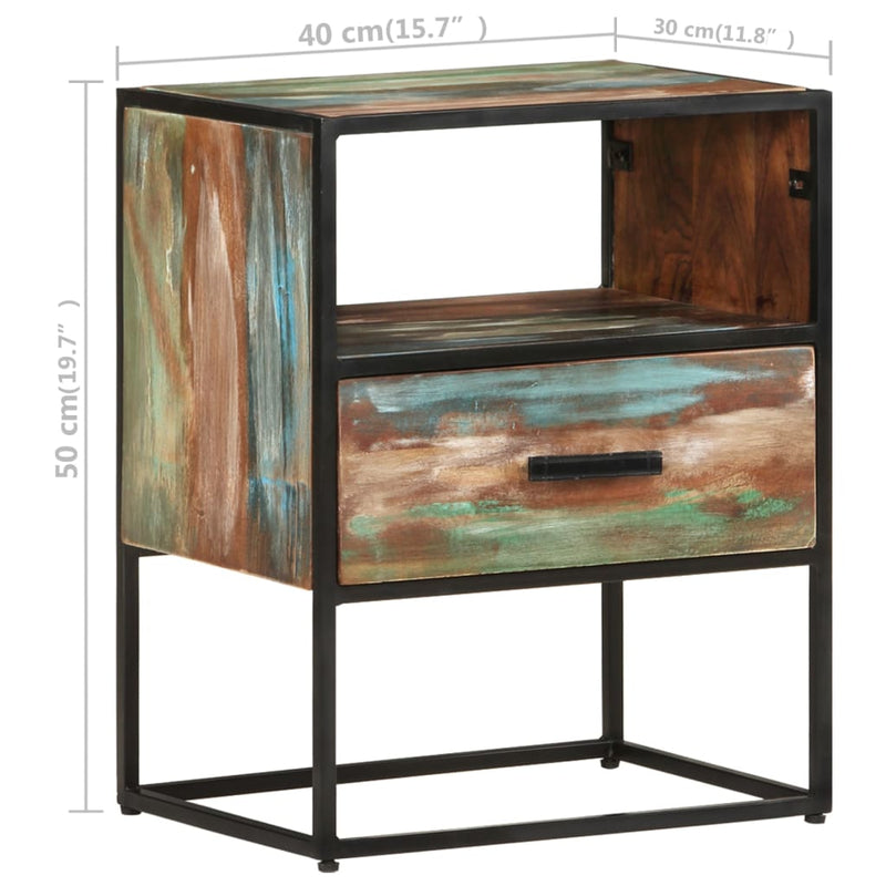 vidaXL Bed Cabinet 40x30x50 cm Solid Reclaimed Wood