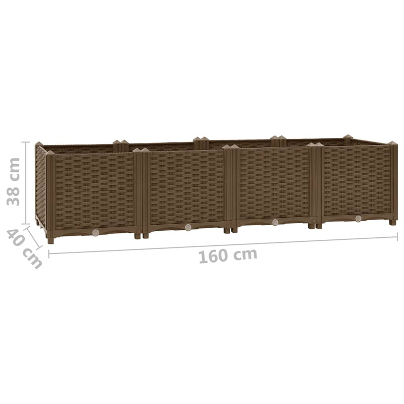 vidaXL Raised Bed 160x40x38 cm Polypropylene